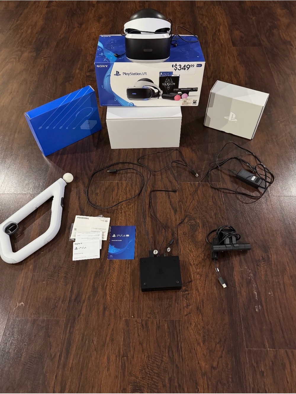 Sony VR Headset Kit in White and Black with Accessories
